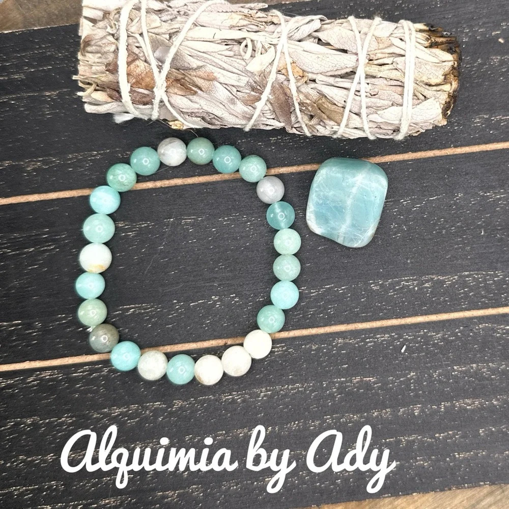 8mm Multicolored amazonite beaded bracelet for stacking
